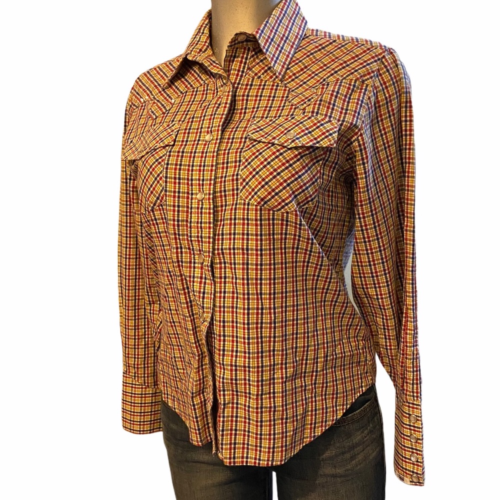 Cruel Girl Western Plaid Shirt Rodeo Pearl Snap Southwest Ranch Country Cowgirl